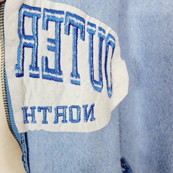 Vintage Handmade Unisex Outer Banks Swacket Sweater Jacket Sm Carolina Blue - Picture 13 of 14